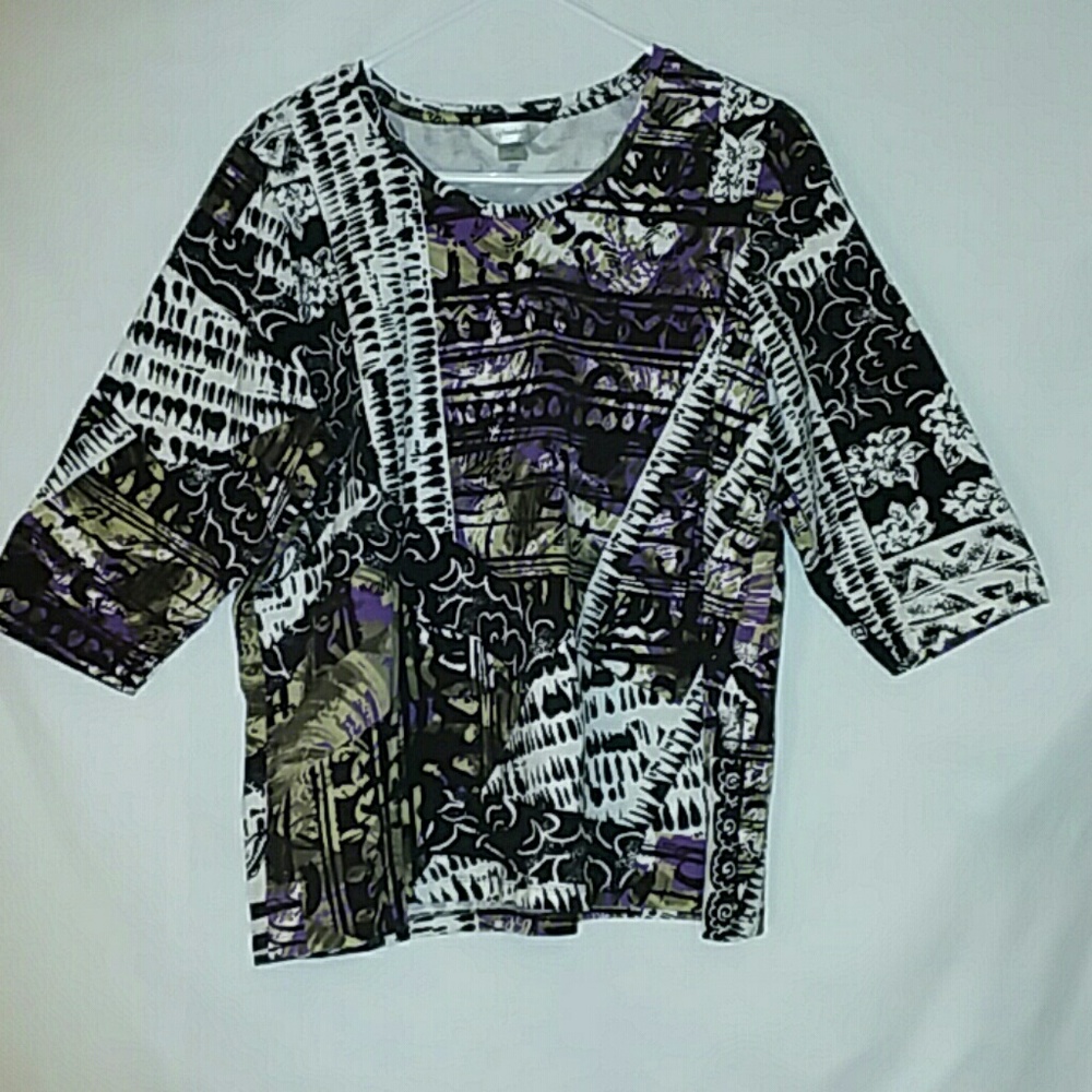 CJ Banks  Blouse 3/4 sleeve  Sixe XL